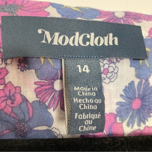 ModCloth Ditzy Floral Print “Ruffling For Flowers” MIDI Dress Cottagecore Sz 14 - Picture 12 of 16
